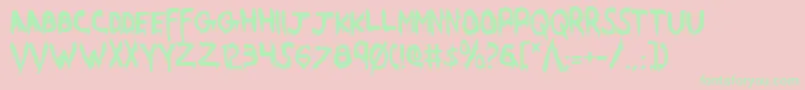 Werebeastc Font – Green Fonts on Pink Background