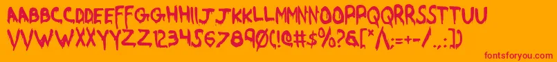 Werebeastc Font – Red Fonts on Orange Background