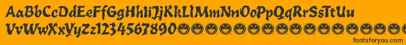 ToxiaFre-Schriftart – Schwarze Schriften auf orangefarbenem Hintergrund
