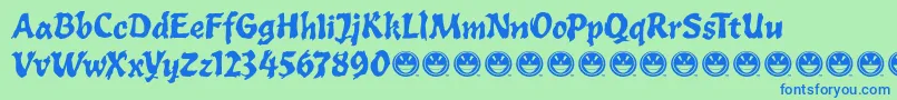 ToxiaFre Font – Blue Fonts on Green Background
