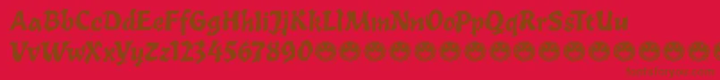 ToxiaFre Font – Brown Fonts on Red Background