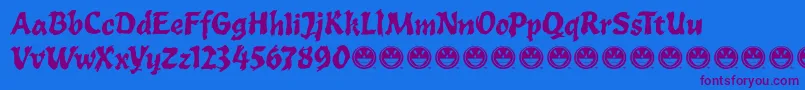 ToxiaFre Font – Purple Fonts on Blue Background