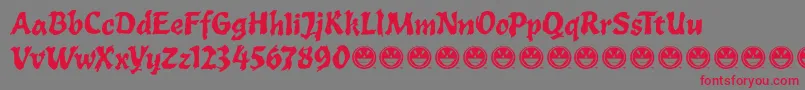 ToxiaFre-Schriftart – Rote Schriften auf grauem Hintergrund