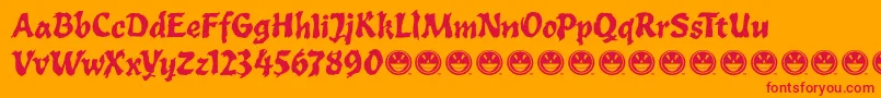 ToxiaFre Font – Red Fonts on Orange Background