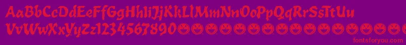 ToxiaFre-Schriftart – Rote Schriften auf violettem Hintergrund