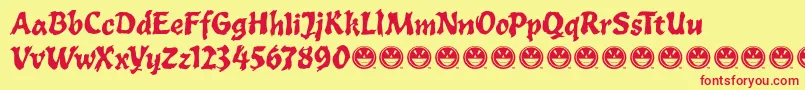 ToxiaFre Font – Red Fonts on Yellow Background
