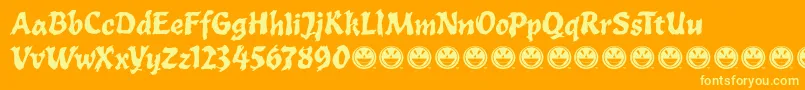 ToxiaFre Font – Yellow Fonts on Orange Background