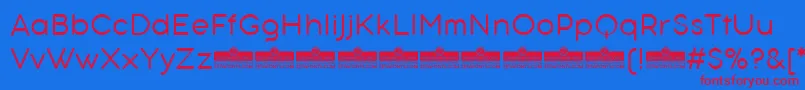 AristotelicaTextLightTrial Font – Red Fonts on Blue Background