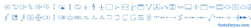 フォントIec5000 – 白い背景に青い文字