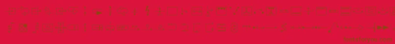 フォントIec5000 – 赤い背景に茶色の文字