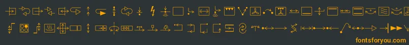 Iec5000-fontti – oranssit fontit mustalla taustalla
