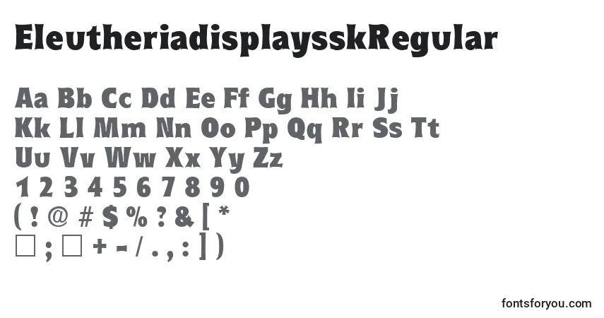 Schriftart EleutheriadisplaysskRegular – Alphabet, Zahlen, spezielle Symbole