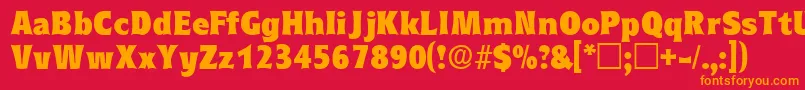フォントEleutheriadisplaysskRegular – 赤い背景にオレンジの文字