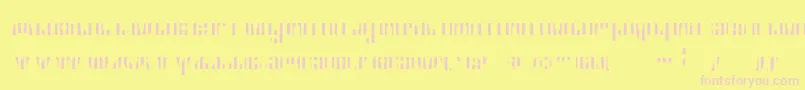 Cfb1AmericanPatriotSolid2BoldItalic-Schriftart – Rosa Schriften auf gelbem Hintergrund