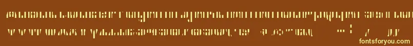 Cfb1AmericanPatriotSolid2BoldItalic-Schriftart – Gelbe Schriften auf braunem Hintergrund