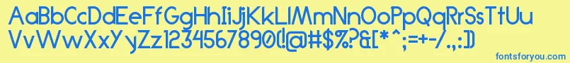 Anklada99 Font – Blue Fonts on Yellow Background