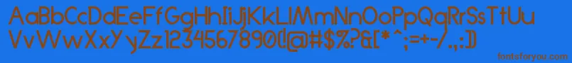 Anklada99 Font – Brown Fonts on Blue Background