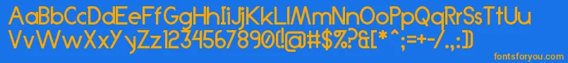 Anklada99 Font – Orange Fonts on Blue Background