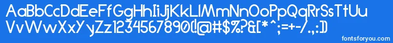 Anklada99 Font – White Fonts on Blue Background