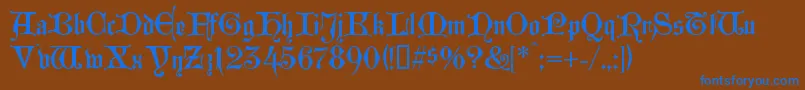 Westg Font – Blue Fonts on Brown Background
