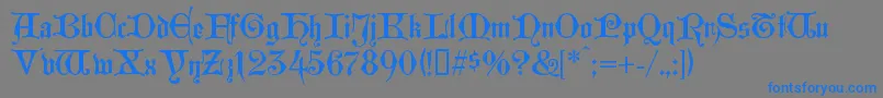 フォントWestg – 灰色の背景に青い文字