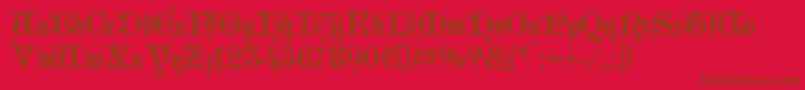 フォントWestg – 赤い背景に茶色の文字