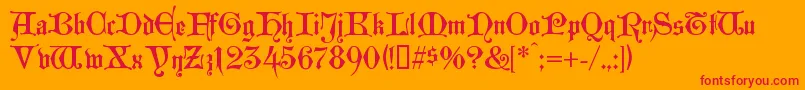 フォントWestg – オレンジの背景に赤い文字