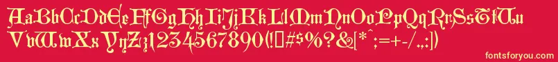 Шрифт Westg – жёлтые шрифты на красном фоне
