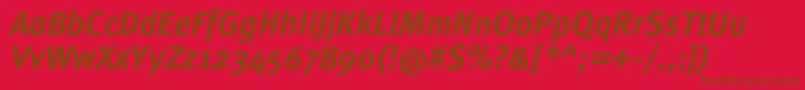 MetaproBolditalic Font – Brown Fonts on Red Background