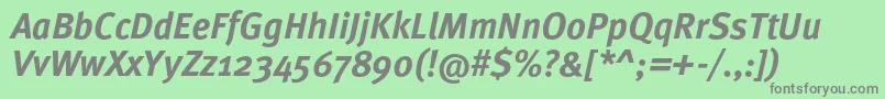 MetaproBolditalic Font – Gray Fonts on Green Background