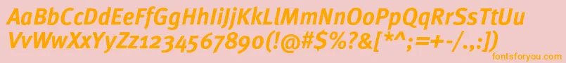 MetaproBolditalic Font – Orange Fonts on Pink Background