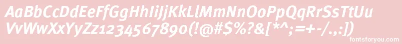 MetaproBolditalic Font – White Fonts on Pink Background