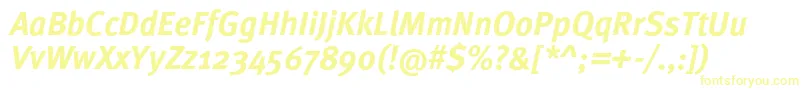 MetaproBolditalic Font – Yellow Fonts on White Background