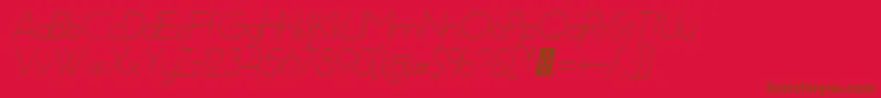 フォントEssenceSansLightItalic – 赤い背景に茶色の文字