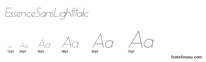 EssenceSansLightItalic Font Sizes