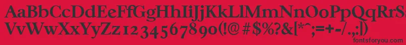 フォントCasablancaserialBold – 赤い背景に黒い文字