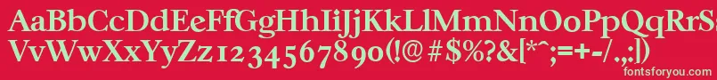 フォントCasablancaserialBold – 赤い背景に緑の文字