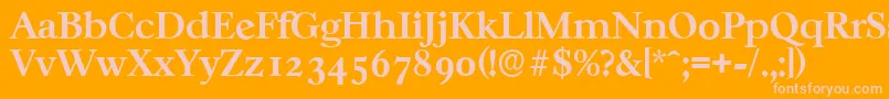 CasablancaserialBold-Schriftart – Rosa Schriften auf orangefarbenem Hintergrund