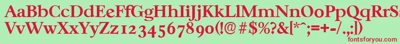 Czcionka CasablancaserialBold – czerwone czcionki na zielonym tle