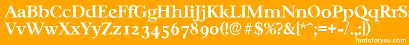 フォントCasablancaserialBold – オレンジの背景に白い文字