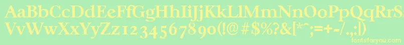 CasablancaserialBold Font – Yellow Fonts on Green Background