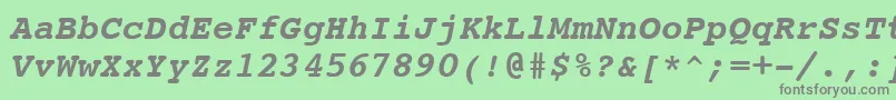 CourierBoldItalicSwa Font – Gray Fonts on Green Background
