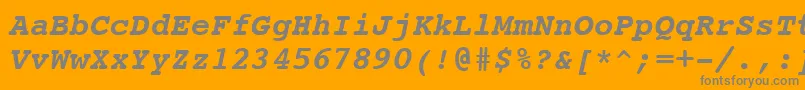 CourierBoldItalicSwa Font – Gray Fonts on Orange Background