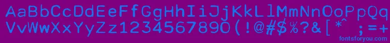 フォントCella – 紫色の背景に青い文字