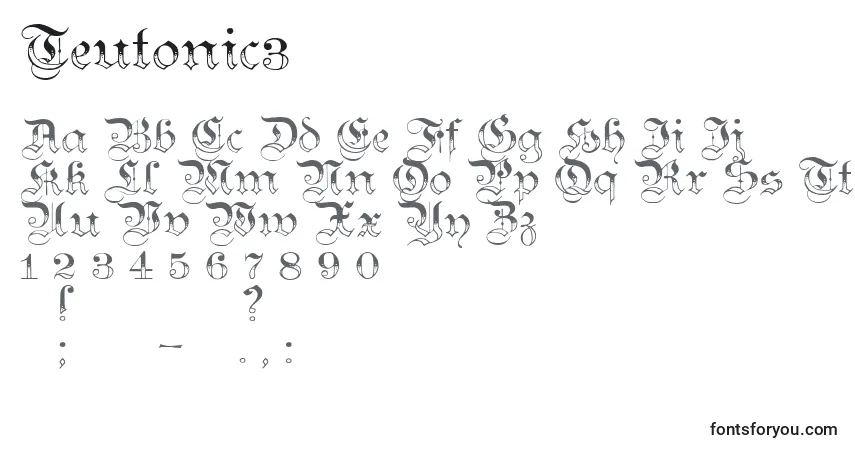 Schriftart Teutonic3 – Alphabet, Zahlen, spezielle Symbole