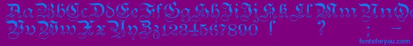 Teutonic3 Font – Blue Fonts on Purple Background