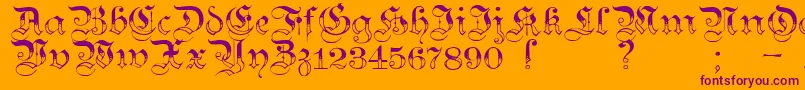 Teutonic3 Font – Purple Fonts on Orange Background