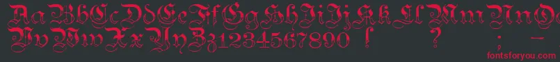 Teutonic3 Font – Red Fonts on Black Background