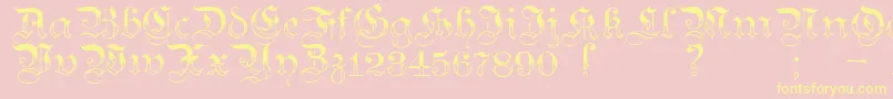 Teutonic3 Font – Yellow Fonts on Pink Background