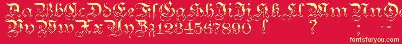 Teutonic3 Font – Yellow Fonts on Red Background